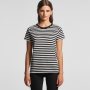The AS Colour Maple Stripe Tee is a regular fit, crew neck, lightweight womens tee.  5 colours.  100% cotton.  XS - 2XL.  Great womens cotton tees from AS Colour.