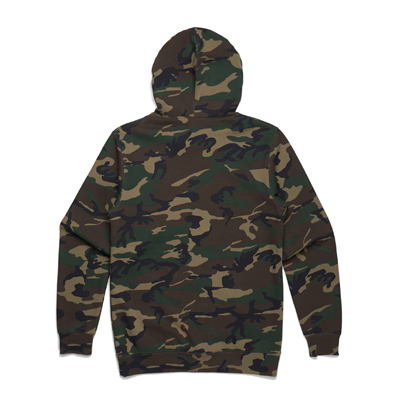 The AS Colour Stencil Camo Hood is a 80% cotton, 350gsm pullover hoodie.  Camoflage.  In Sizes S - 2XL.  Great branded unisex pullover hoodie from AS Colour.