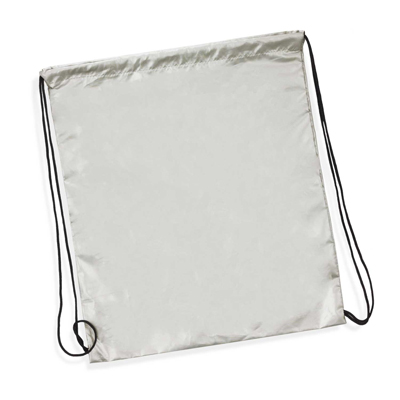 The Trends Collection Titanium Drawstring Backpack is an attention grabbing drawstring backpack with woven drawstrings.  In Silver.  Great branded backpacks.