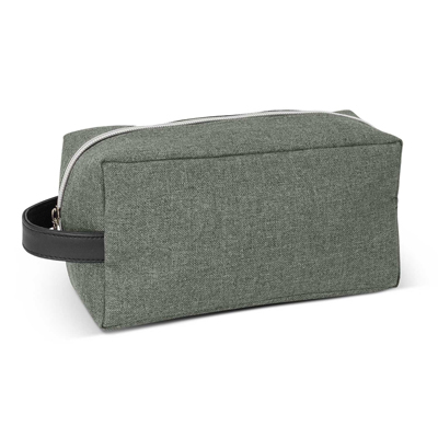 The Trends Collection Manhattan Toiletry Bag has a carry handle and smart chrome zip.  In Grey. Full Colour print available.  Great branded toiletry bags.