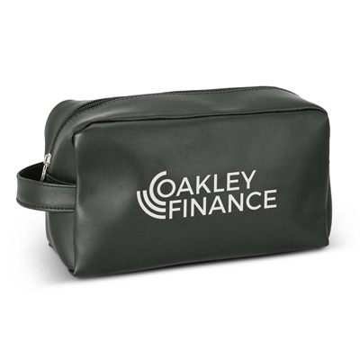 The Trends Collection Portland Toiletry Bag is a stylish toiletry bag made from leather look PU.  Black.  Great branded toiletry travel bags.