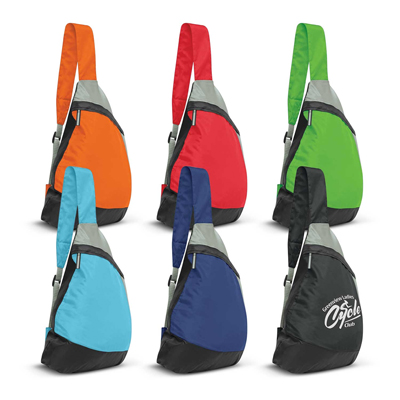 The Trends Collection Varsity Slinger Bag is a low cost slinger bag.  Water bottle carrier.  6 colours.  Great branded bag or promotional product.