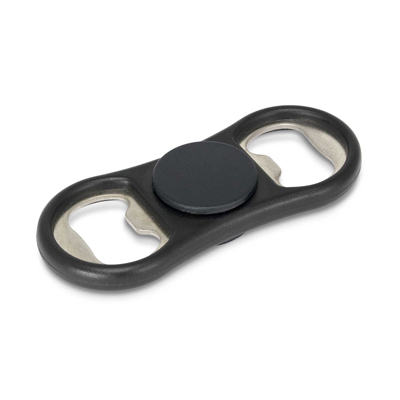 The Trends Collection Spinner Bottle Opener is a double ended plastic and metal bottle opener. White or Black. Great branded practical promo products.