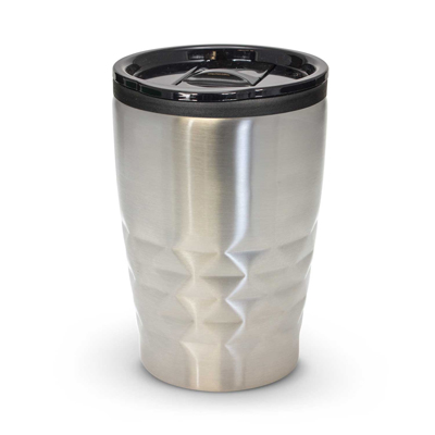 The Trends Collection Urban Coffee Cup is a trendy 400ml double wall coffee cup. Diamond patterned stainless steel outer. Great reusable coffee cups.