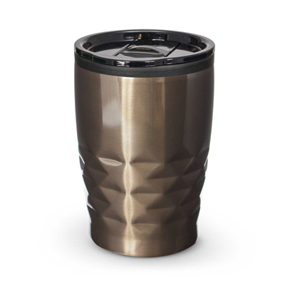 The Trends Collection Urban Coffee Cup is a trendy 400ml double wall coffee cup. Diamond patterned stainless steel outer. Great reusable coffee cups.