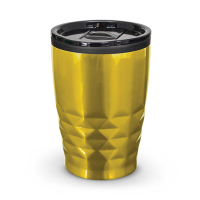 The Trends Collection Urban Coffee Cup is a trendy 400ml double wall coffee cup. Diamond patterned stainless steel outer. Great reusable coffee cups.