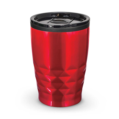 The Trends Collection Urban Coffee Cup is a trendy 400ml double wall coffee cup. Diamond patterned stainless steel outer. Great reusable coffee cups.