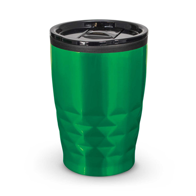 The Trends Collection Urban Coffee Cup is a trendy 400ml double wall coffee cup. Diamond patterned stainless steel outer. Great reusable coffee cups.