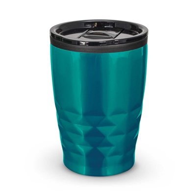 The Trends Collection Urban Coffee Cup is a trendy 400ml double wall coffee cup. Diamond patterned stainless steel outer. Great reusable coffee cups.
