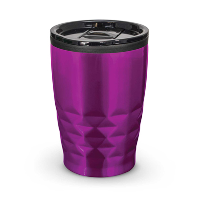 The Trends Collection Urban Coffee Cup is a trendy 400ml double wall coffee cup. Diamond patterned stainless steel outer. Great reusable coffee cups.