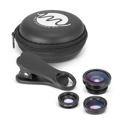 The Trends Collection 3 in 1 Lens Kit is a lens kit for smart phones.  In Black.  3 lens strengths.  Great branded phone accessories for your clients.