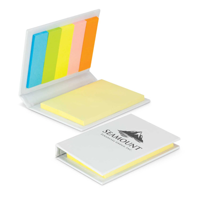 The Trends Collection Jotz Sticky Note Pad is a compact notebook with a hard cover. Adhesive notes and flags. Great branded stationery from Trends Collection.