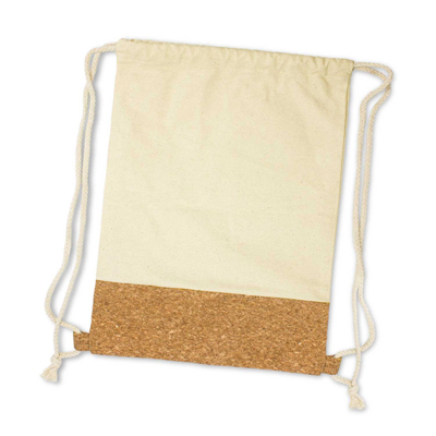 The Trends Collection Oakridge Drawstring Bag is a smart tote bag made from 280gsm heavy cotton canvas.  Natural with cork front.  Great branded drawstring bags.