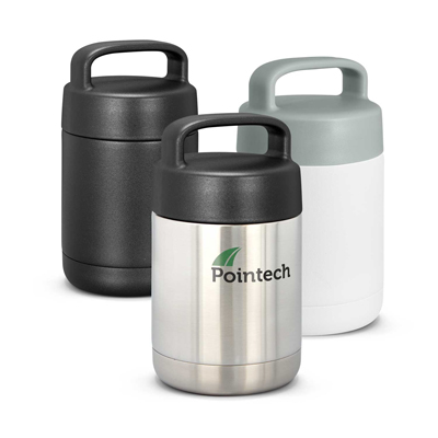 The Trends Collection Caldera Vacuum Flask is a 380ml double wall vacuum insulated food flask.  3 colours.  Engraving and print options.  Great vacuum flasks.