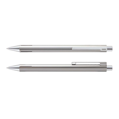The Trends Collection Lamy Econ Pen is a sublime retractable pen made from stainless steel.  Chrome accents.  Print or engrave.  Great branded pens.