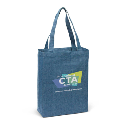 The Trends Collection Devon Tote Bag is a trendy denim tote bag.  Blue.  330gsm.  Great branded denim eco tote bags.