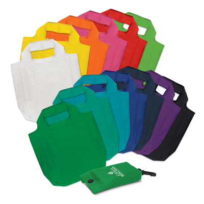 The Trends Collection Atom Fold-Away Bag is a great reusable shopping bag that folds away in to a compact pouch.  13 colours.  Branding on pouch only.