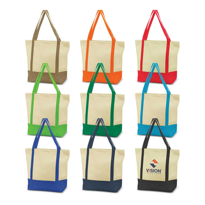 The Trends Collection Armada Tote Bag is a reusable two tone tote bag with fashionable natural look.  9 colours.  Great branded tote bags. 