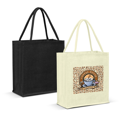 The Trends Collection Lanza Jute Tote Bag is a large laminated jute tote bag with padded cotton handles.  3 colours.  Great branded bags & promotional products.