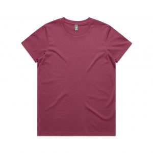 The AS Colour Maple Tee is a regular fit, crew neck, mid weight women's tee. 30 colours. 100% cotton. XS - 2XL. Great women's cotton tees.