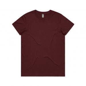 The AS Colour Maple Tee is a regular fit, crew neck, mid weight women's tee. 30 colours. 100% cotton. XS - 2XL. Great women's cotton tees.