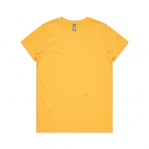 The AS Colour Maple Tee is a regular fit, crew neck, mid weight women's tee. 30 colours. 100% cotton. XS - 2XL. Great women's cotton tees.