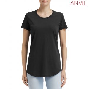 The Anvil Womens Black Tee is a 183gm unisex cotton tee. Available in 10 colours and in sizes XS - 2XL. Can be branded. Great option for branded tees.