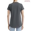 790L Anvil Womens Black Tee – Heather Dark Grey
