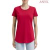 790L Anvil Womens Black Tee – Red