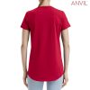 790L Anvil Womens Black Tee – Red