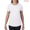 790L Anvil Womens Black Tee – White