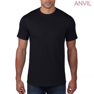The Anvil Adult Black Tee is a 183gm unisex cotton tee. Available in 15 colours and in sizes XS - 3XL. Can be branded. Great option for branded tees.