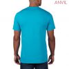 790 Anvil Adult Black Tee – Carribean Blue
