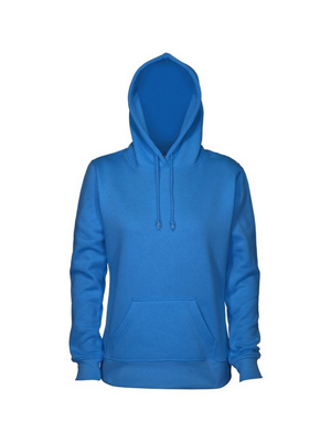 The Cloke Womens 300 Pullover Hoodie is a 280GSM poly/cotton pullover hoodie. Available in 6 colours. Sizes 8 - 18. Great branded womens hoodies.