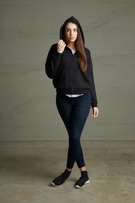 The Cloke Womens 300 Zip Hoodie is a 300gsm poly/cotton full zip hoodie.  Available in 2 colours.  Sizes 8 - 18 available.  Great branded womens hoodies.