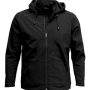 The Aurora Kids 3K Softshell Hoodie is a water resistant outer, breathable and wind blocking garment.  Available in Black or Navy.  Sizes 6 - 14.  Great sports apparel.
