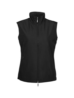 The Aurora Womens Club Vest has a bonded polyester outer. Fashion fit. Bonded outer with microfleece lining. Available in Black. Sizes 8 -24