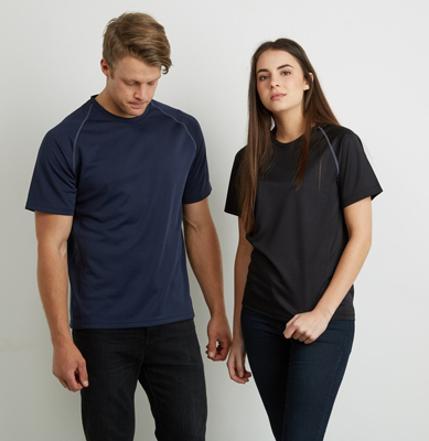 The Aurora Sports Mens XT Performance Tee is a v-neck, polyester performance tee.  Quick dry.  9 colours.  S - 5XL.  Great performance sports wear.