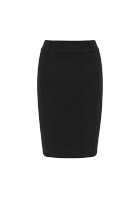 The Biz Collection Ladies Loren Skirt is a fully lined, stretchy, knee length skirt. Available in Black and Navy. Sizes 4 - 26.