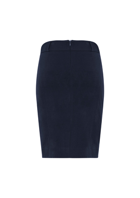 The Biz Collection Ladies Loren Skirt is a fully lined, stretchy, knee length skirt. Available in Black and Navy. Sizes 4 - 26.