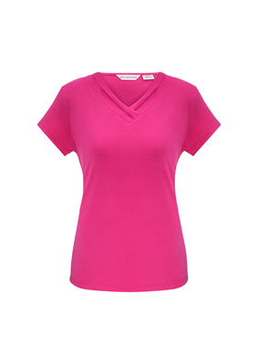 The Biz Collection Ladies Lana Short Sleeve Top is a 95% polyester, v-neck, short sleeve ladies t-shirt. Available in 6 colours. Sizes 6 - 26.