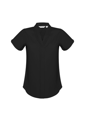 The Biz Collection Madison Short Sleeve Blouse is a mechanical stretch polyester blouse.  5 colours.  6 - 26.  Great short sleeve blouses from Biz Collection