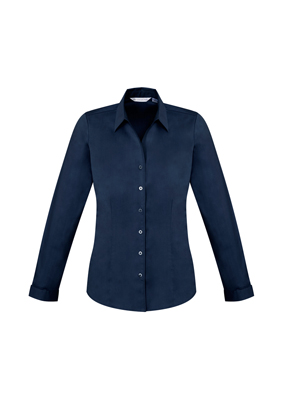 S770LL_Ink_Front The Biz Collection Ladies Monaco Long Sleeve Shirt is cotton rich, Y neckline ladies shirt. Available in 8 colours. Sizes 6 - 26.