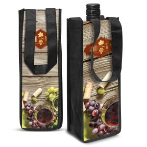 115760 Trends Collection Festiva Wine Tote Bag The Trends Collection Festiva Wine Tote bag is a single bottle wine tote bag. Full colour branding. Great bags for tasting rooms or for your wine club!