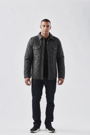 The Stormtech Mens Diamondback Jacket is a lightweight, quilted, water resistant jacket. Multiple pockets. Available in Black.