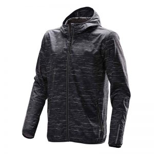 The Stormtech Mens Ozone Lightweight Shell has an elasticised hood, cuffs and hem. Great for mild environments. In Carbon.