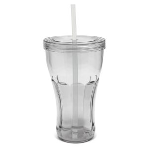 The Trends Collection Carnival Tumbler is a contoured translucent tumbler.  Has a screw on lid with drinking straw.  2 colours.  Great reusable tumblers.
