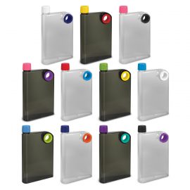 The Trends Collection Accent Drink Bottle is a 400ml water bottle shaped like a notebook.  Lid and Ring colours mix n match.  Great branded drink bottles.