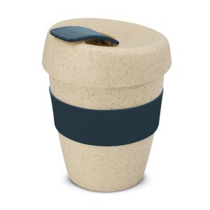 The Trends Collection Express Cup Natura is a reusable 350ml rice husk coffee cup with heat resistant band. Screw on lid. Great branded coffee drinkware promo product.