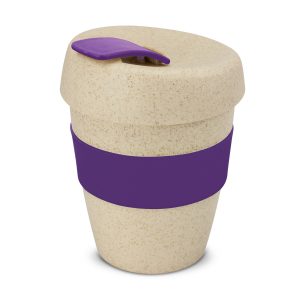 The Trends Collection Express Cup Natura is a reusable 350ml rice husk coffee cup with heat resistant band. Screw on lid. Great branded coffee drinkware promo product.